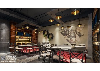 臨安區(qū)800平方米燒烤店設(shè)計公司-浙江國富裝飾